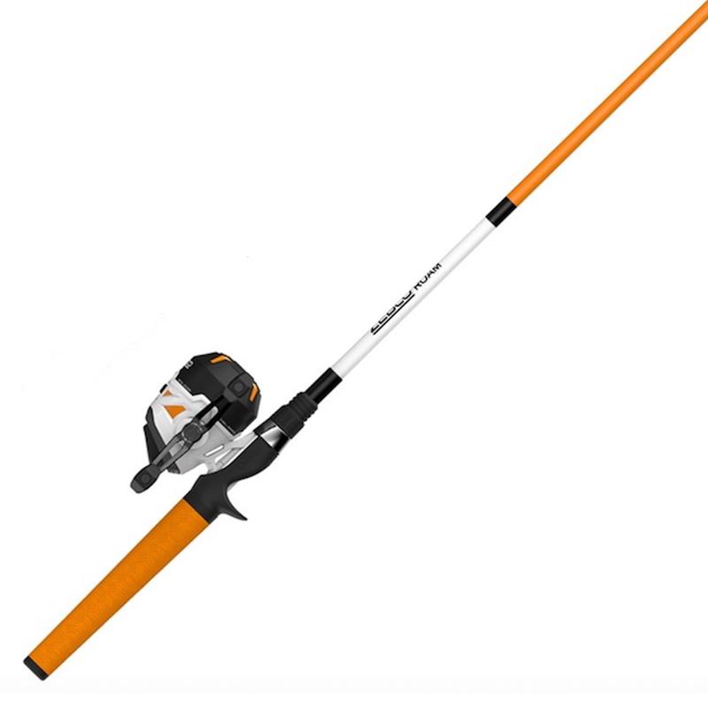 Zebco Roam Spincast Combo, 6 ft 2-Piece Medium Rod, Orange, 3-Bearing Reel, 21-38028